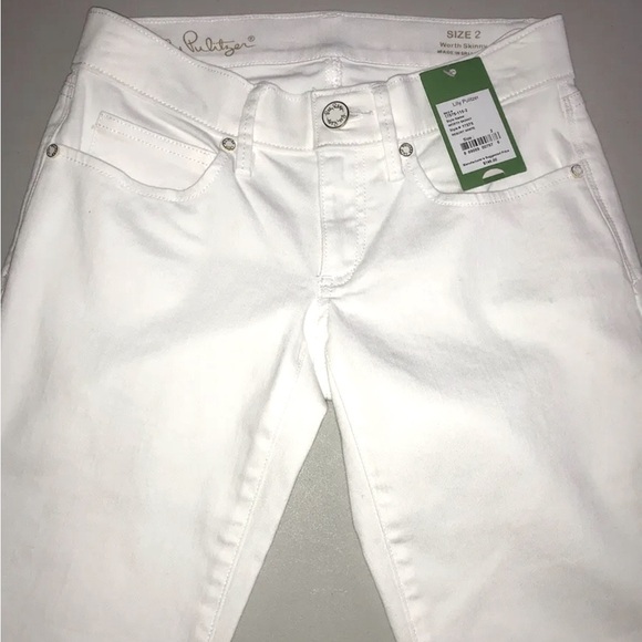 Lilly Pulitzer NWT Worth Skinny Jeans Resort White $158 Size 00,0 - Picture 8 of 11